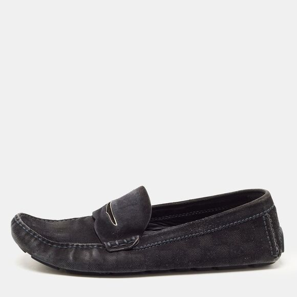 Louis Vuitton Black Suede Monte Carlo Loafers Size 43.5 - Picture 1 of 7